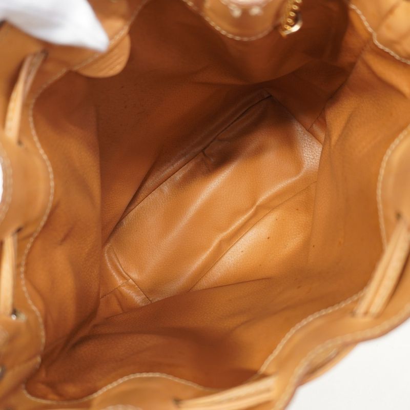 Celine Shoulder Bag Macadam PVC Brown Gold Hardware Women