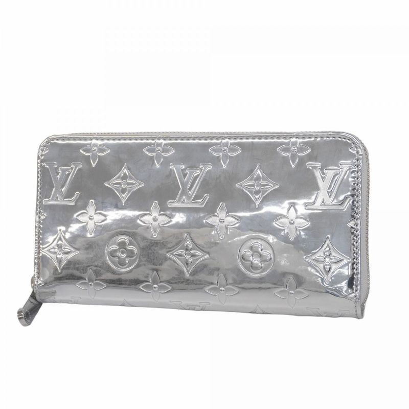Louis Vuitton Long Wallet Monogram Miroir Zippy Wallet M83543 Silver Ladies