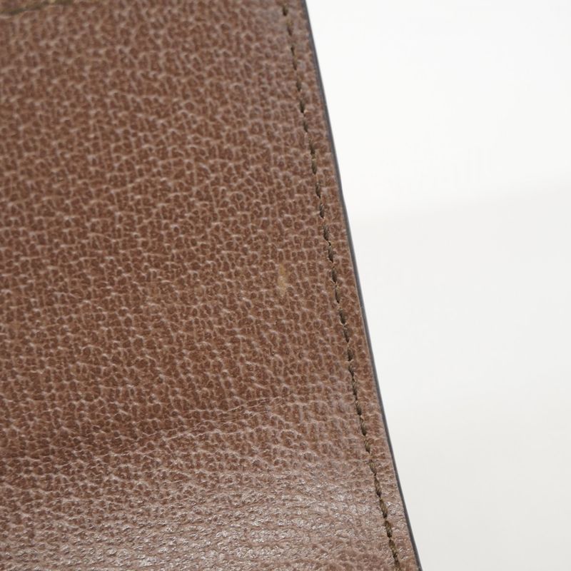 Gucci Long Wallet Ophidia 523153 PVC Brown Gold Hardware Women