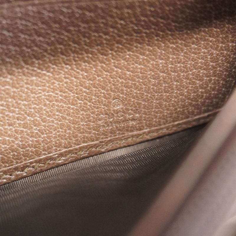 Gucci Long Wallet Ophidia 523153 PVC Brown Gold Hardware Women