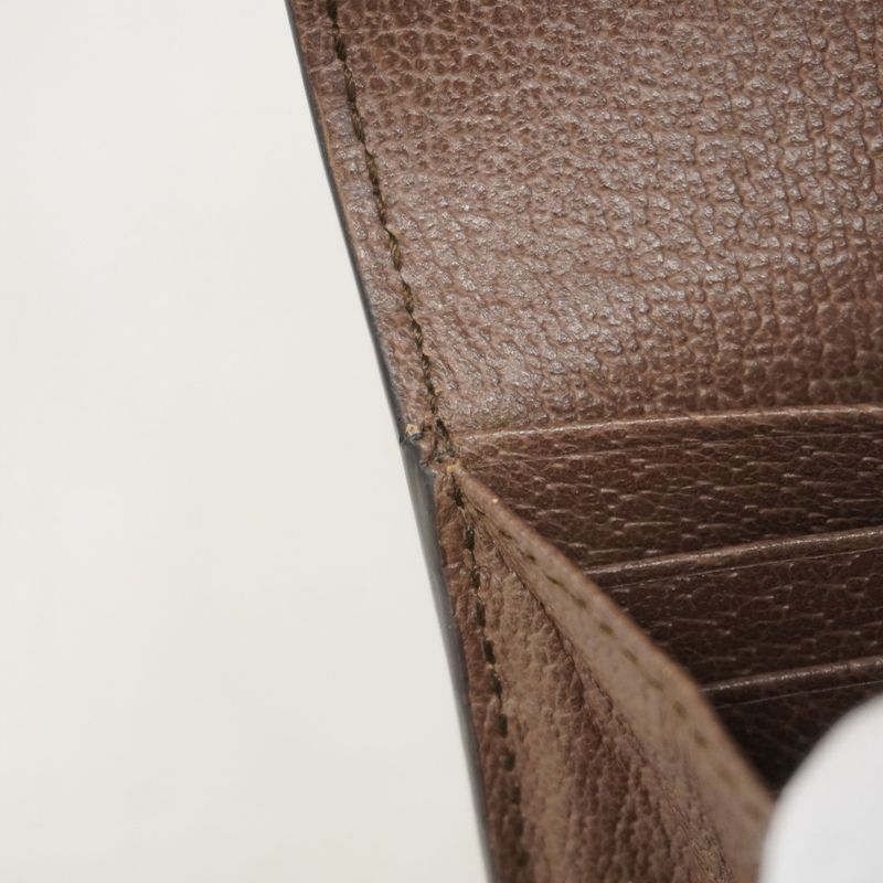 Gucci Long Wallet Ophidia 523153 PVC Brown Gold Hardware Women