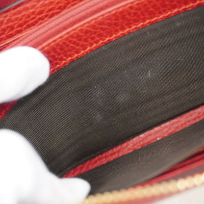 Gucci Long Wallet GG Marmont 456117 Leather Red Gold Hardware Women