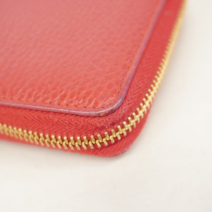 Gucci Long Wallet GG Marmont 456117 Leather Red Gold Hardware Women