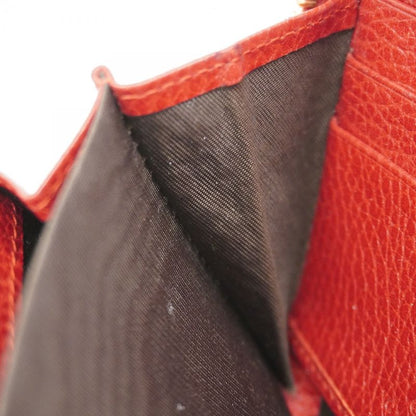 Gucci Long Wallet GG Marmont 456117 Leather Red Gold Hardware Women