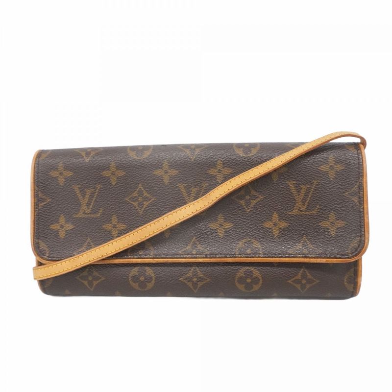 Louis Vuitton Shoulder Bag Monogram Pochette Twin GM M51852 Brown Ladies