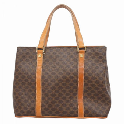 Celine Handbag Macadam PVC Brown Gold Hardware Women