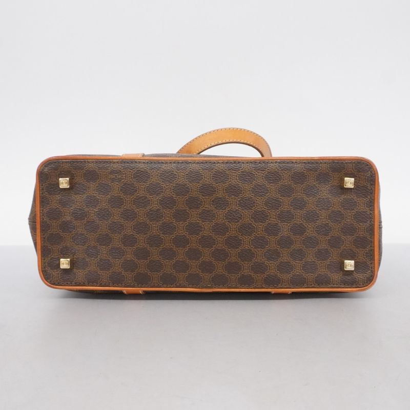 Celine Handbag Macadam PVC Brown Gold Hardware Women