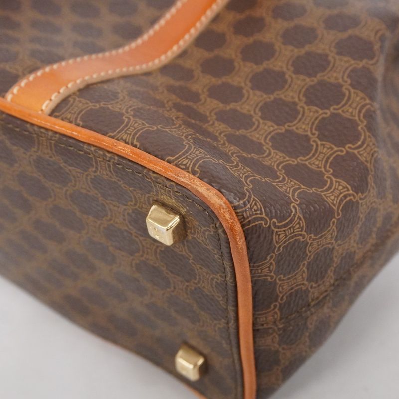 Celine Handbag Macadam PVC Brown Gold Hardware Women