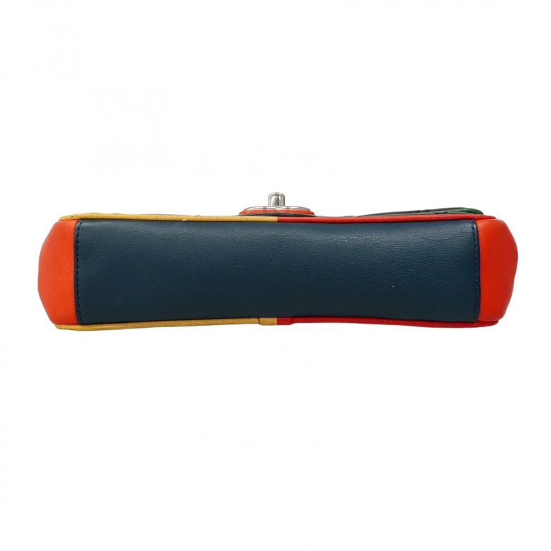 Chanel Shoulder Bag Matelasse Lambskin Black Multicolor Silver Hardware Women