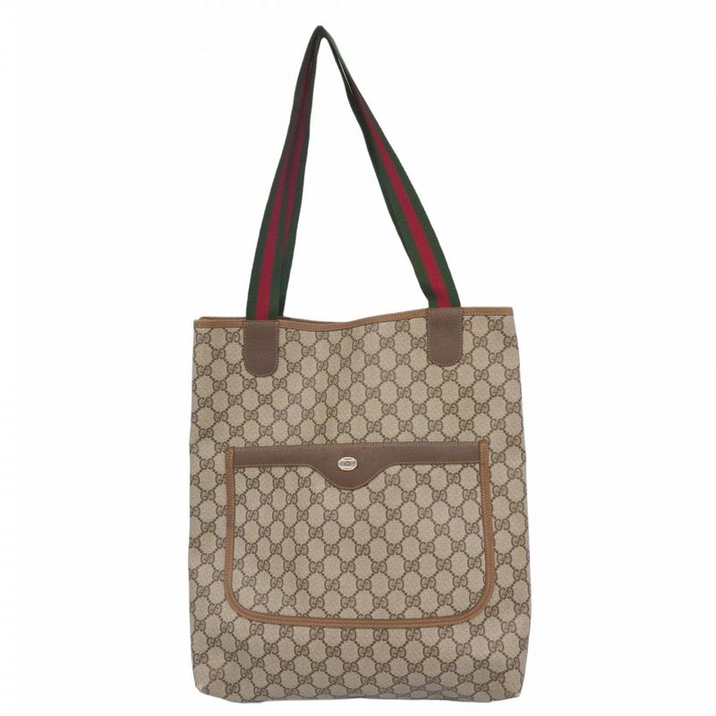 Gucci Tote Bag GG Supreme/sherry Line 39 02 003 PVC Brown Gold/silver Hardware