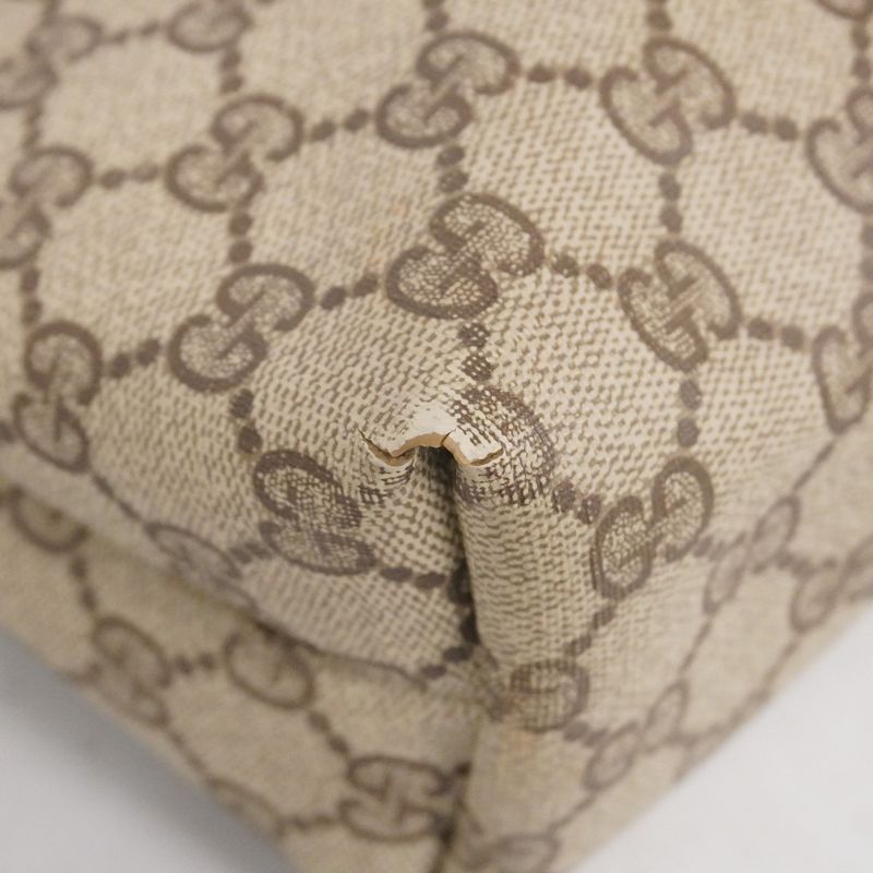 Gucci Tote Bag GG Supreme/sherry Line 39 02 003 PVC Brown Gold/silver Hardware