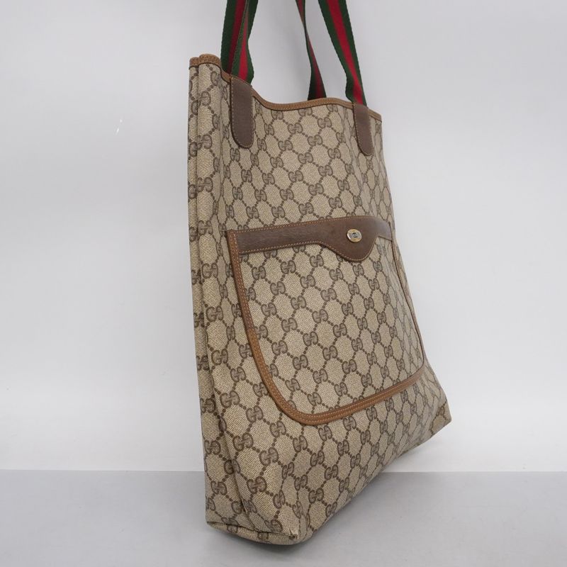 Gucci Tote Bag GG Supreme/sherry Line 39 02 003 PVC Brown Gold/silver Hardware