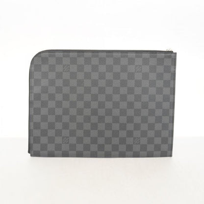 Louis Vuitton Damier Graphite Pochette Jules GM N64437 Black Men's Clutch Bag