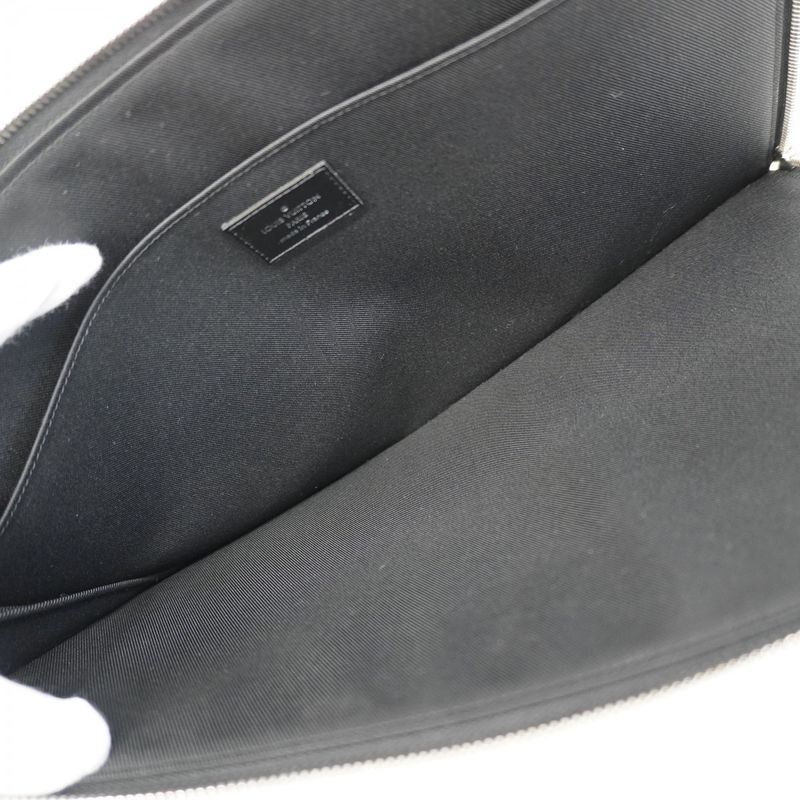 Louis Vuitton Damier Graphite Pochette Jules GM N64437 Black Men's Clutch Bag