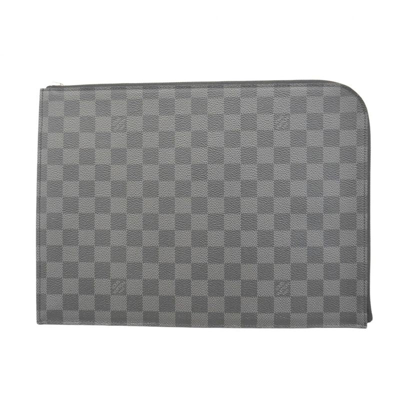 Louis Vuitton Damier Graphite Pochette Jules GM N64437 Black Men's Clutch Bag