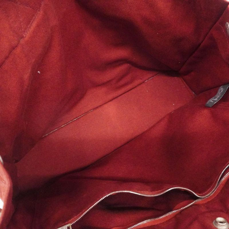 Hermes Tote Bag Fourre Tout MM Canvas Red Silver Hardware Women