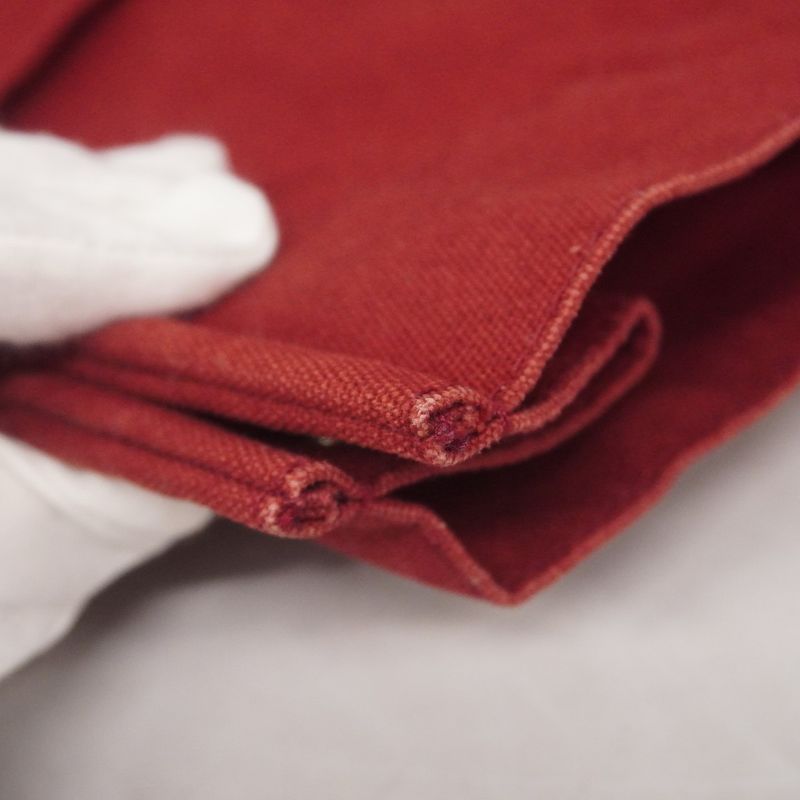 Hermes Tote Bag Fourre Tout MM Canvas Red Silver Hardware Women