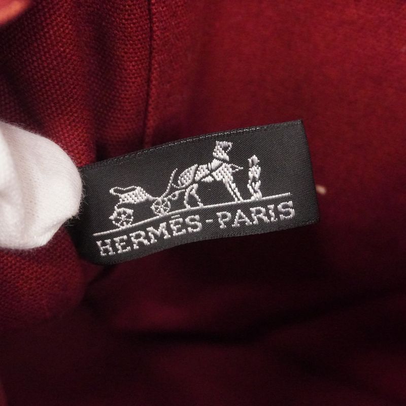 Hermes Tote Bag Fourre Tout MM Canvas Red Silver Hardware Women