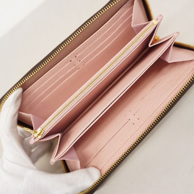 Louis Vuitton Long Wallet Monogram Zippy Wallet M41894 Brown Rose Ballerine