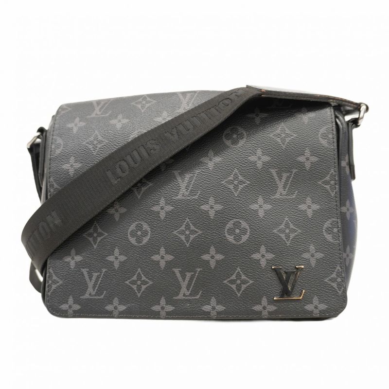 Louis Vuitton Shoulder Bag Monogram Eclipse District PM NV3 M46255 Black Gray