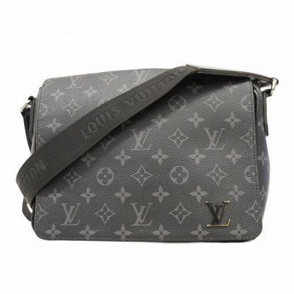 Louis Vuitton Shoulder Bag Monogram Eclipse District PM NV3 M46255 Black Gray