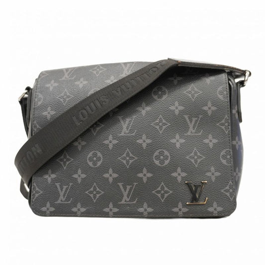 Louis Vuitton Shoulder Bag Monogram Eclipse District PM NV3 M46255 Black Gray