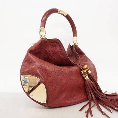 Gucci Handbag Guccissima Horsebit 177088 Leather Bordeaux Chien Pan Gold