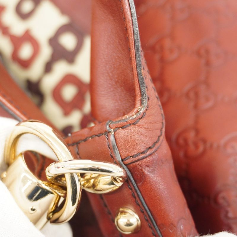 Gucci Handbag Guccissima Horsebit 177088 Leather Bordeaux Chien Pan Gold