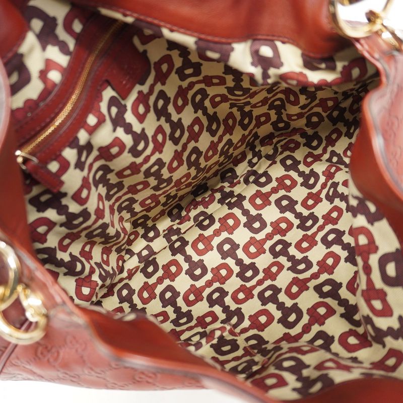 Gucci Handbag Guccissima Horsebit 177088 Leather Bordeaux Chien Pan Gold