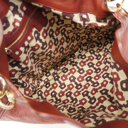 Gucci Handbag Guccissima Horsebit 177088 Leather Bordeaux Chien Pan Gold