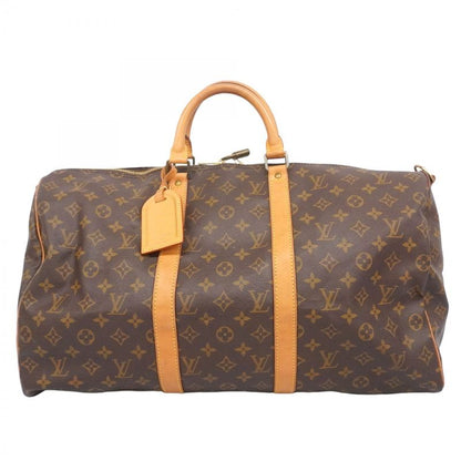 Louis Vuitton Boston Bag Monogram Keepall Bandoliere 50 M41416 Brown Men Women
