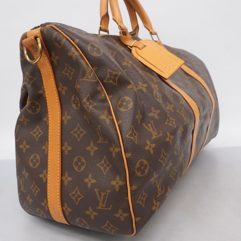 Louis Vuitton Boston Bag Monogram Keepall Bandoliere 50 M41416 Brown Men Women