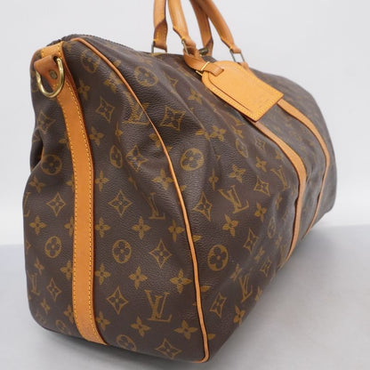 Louis Vuitton Boston Bag Monogram Keepall Bandoliere 50 M41416 Brown Men Women