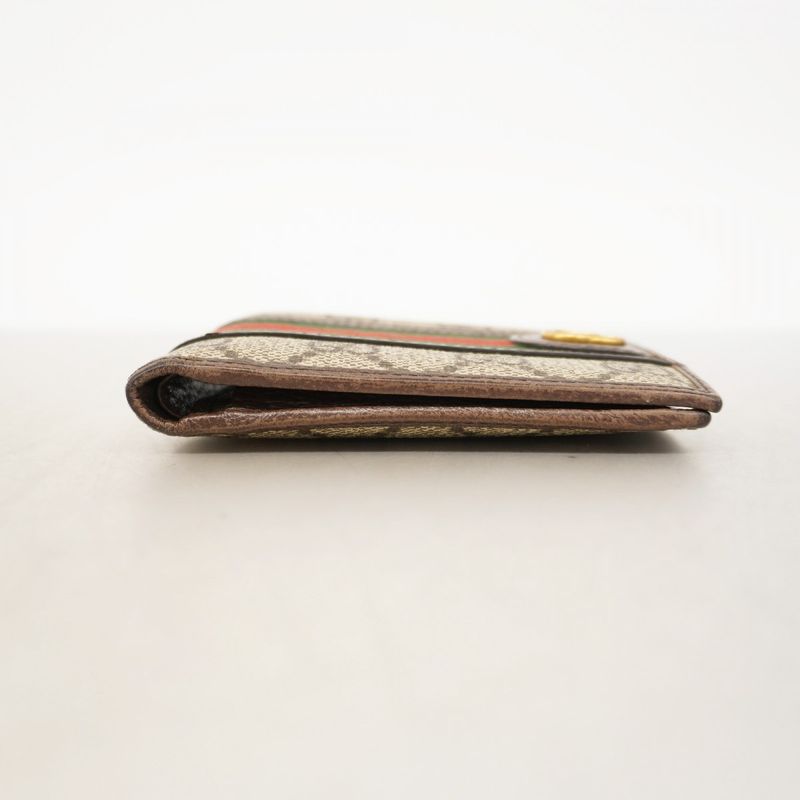 Gucci Wallet Ophidia 597609 PVC Brown Gold Hardware Men's