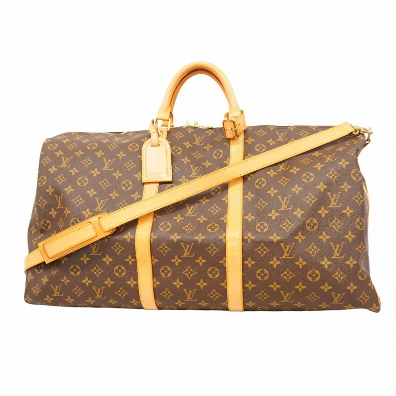 Louis Vuitton Boston Bag Monogram Keepall Bandoliere 60 M41412 Brown Men Women