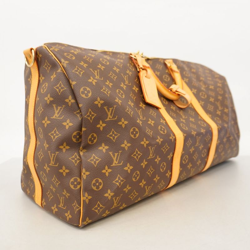 Louis Vuitton Boston Bag Monogram Keepall Bandoliere 60 M41412 Brown Men Women