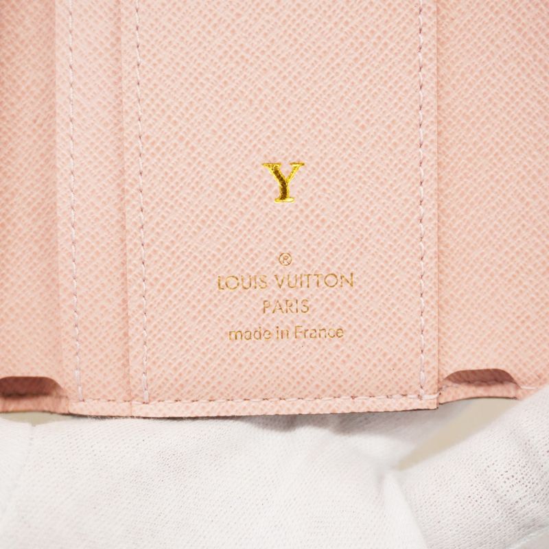 Louis Vuitton Monogram Portefeuille Zoe M62933 Brown Rose Ballerine Women's