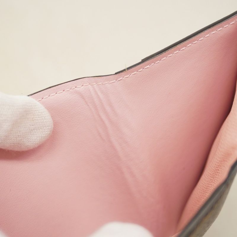 Louis Vuitton Monogram Portefeuille Zoe M62933 Brown Rose Ballerine Women's