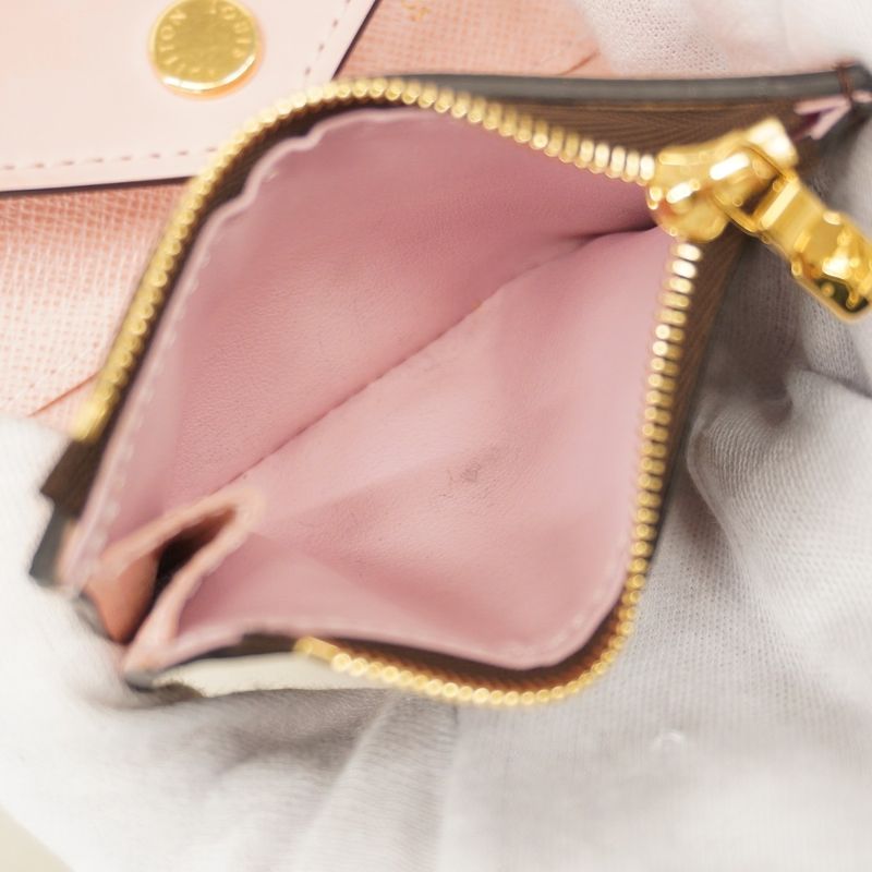 Louis Vuitton Monogram Portefeuille Zoe M62933 Brown Rose Ballerine Women's