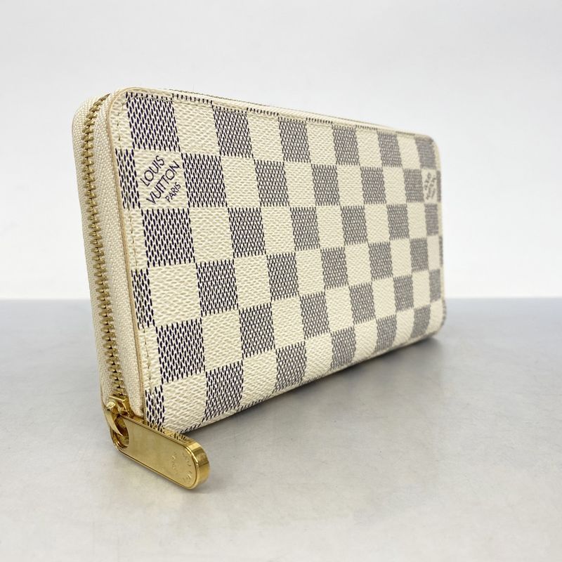 Louis Vuitton Long Wallet Damier Azure Zippy Wallet N60019 Whitemen Women Unisex
