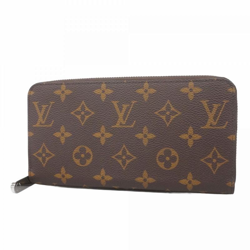 Louis Vuitton Long Wallet Monogram Zippy Wallet M27029 Brown Monogram Silver