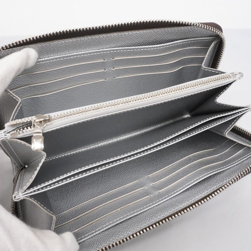Louis Vuitton Long Wallet Monogram Zippy Wallet M27029 Brown Monogram Silver