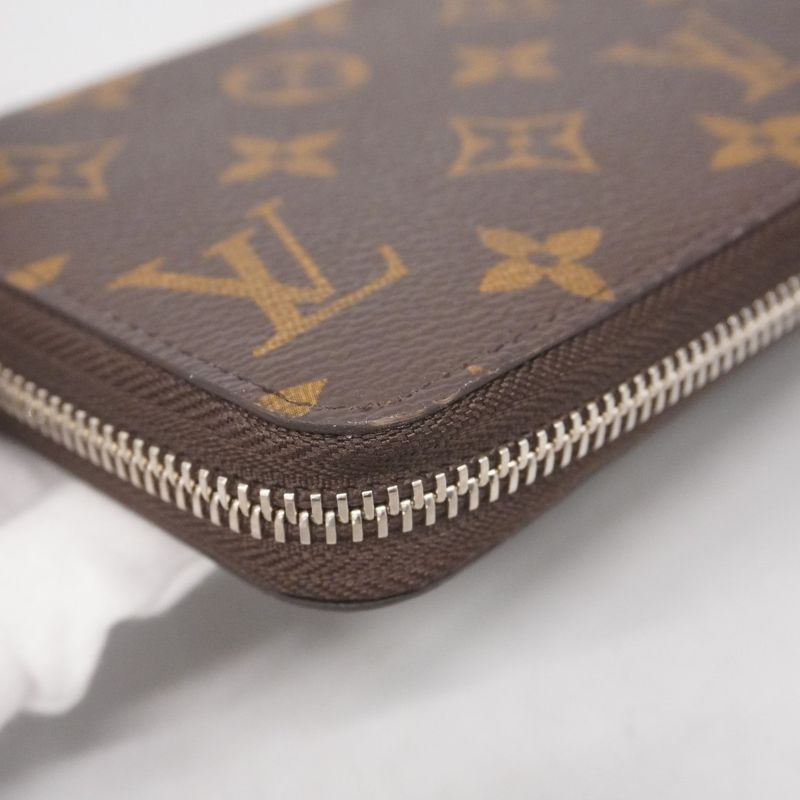 Louis Vuitton Long Wallet Monogram Zippy Wallet M27029 Brown Monogram Silver