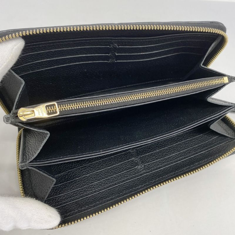 Louis Vuitton Monogram Empreinte Zippy Wallet M61864 Noir Black Ladies