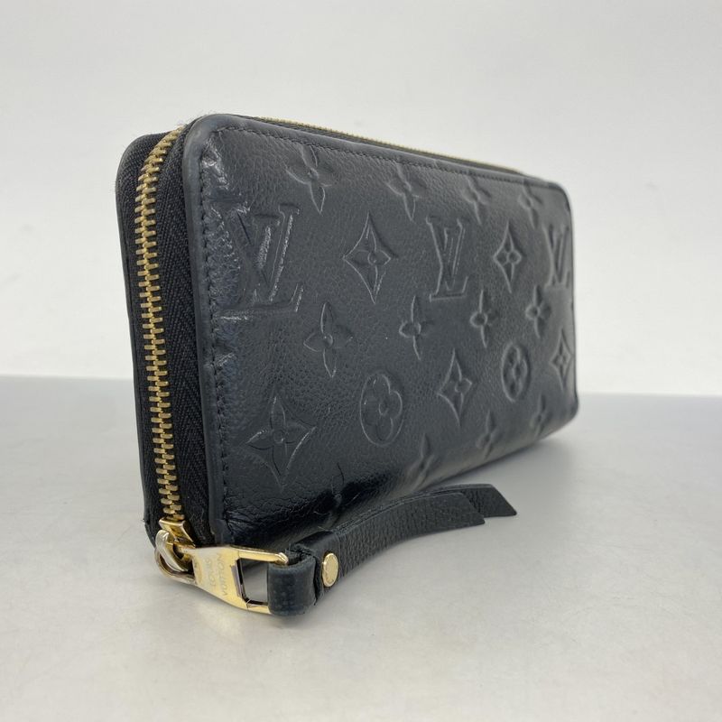 Louis Vuitton Monogram Empreinte Zippy Wallet M61864 Noir Black Ladies