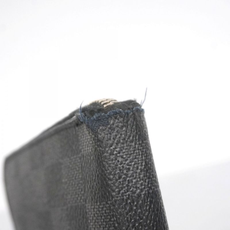 Louis Vuitton Long Wallet Damier Graphite Zippy Organizer N63077 Black Men's