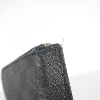 Louis Vuitton Long Wallet Damier Graphite Zippy Organizer N63077 Black Men's