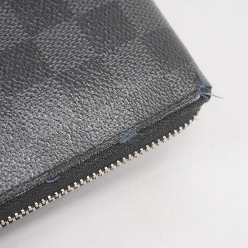 Louis Vuitton Long Wallet Damier Graphite Zippy Organizer N63077 Black Men's