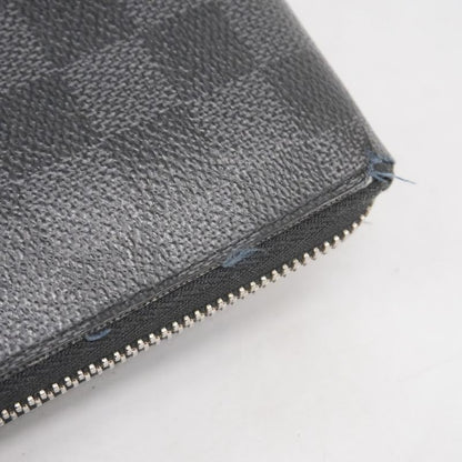 Louis Vuitton Long Wallet Damier Graphite Zippy Organizer N63077 Black Men's