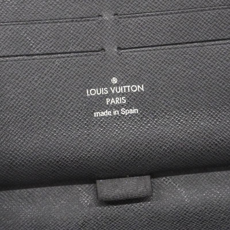 Louis Vuitton Long Wallet Damier Graphite Zippy Organizer N63077 Black Men's